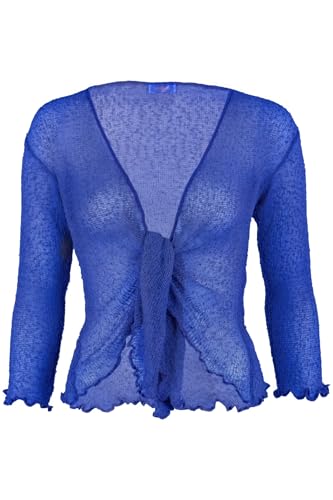 Cara Mia Damen Netzjäckchen Bolero 3/4 Arm viele Farben 36-40 One Size Royalblau von Cara Mia