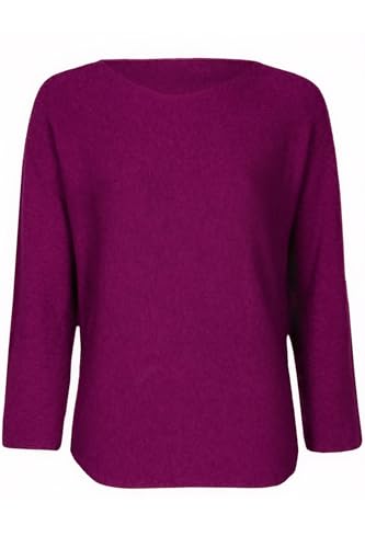 Cara Mia Damen Strickpullover Rundhals Langarm Viskose Viele Farben 38-40 One Size Beere von Cara Mia