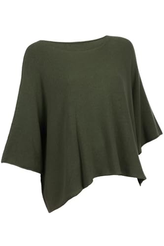 Cara Mia Kurzer Eleganter Pullover für Damen mit Halbarm Viskose 38-44 one Size dunkeloliv von Cara Mia