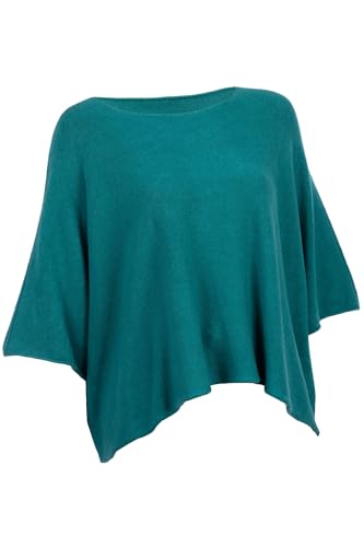 Cara Mia Kurzer Eleganter Pullover für Damen mit Halbarm Viskose 38-44 one Size petrolgrün von Cara Mia