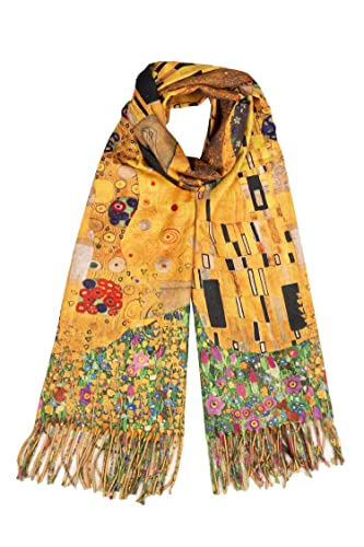 Cara Mia Leichter Schal Damen Viskose Bunt Frühling Weich Baumwolle XXL Künstler-Motiv Motiv 029 von Cara Mia