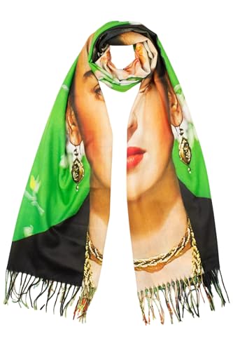 Cara Mia Leichter Schal Damen Viskose Bunt Frühling Weich Baumwolle XXL Künstler-Motiv Motiv 038 von Cara Mia