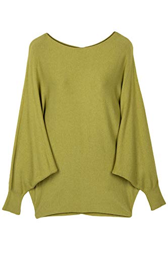 Cara Mia Pullover für Damen mit Fledermaus-Ärmeln Viskose Viele Farben One Size 38-42 Kiwi von Cara Mia