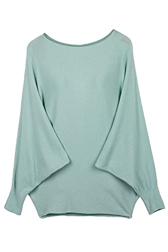 Cara Mia Pullover für Damen mit Fledermaus-Ärmeln Viskose Viele Farben One Size 38-42 Mint 2 von Cara Mia