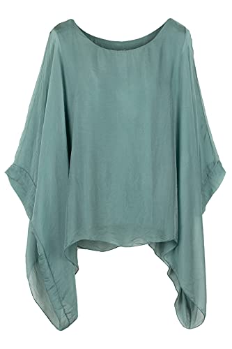 Cara Mia Seidentunika Damen Made in Italy lang Fledermaus-Ärmel viele Farben 38-44 jadegrün Cara Mia Seidentunika Damen Made in Italy lang Fledermaus-Ärmel viele Farben 38-44 jadegrün von Cara Mia
