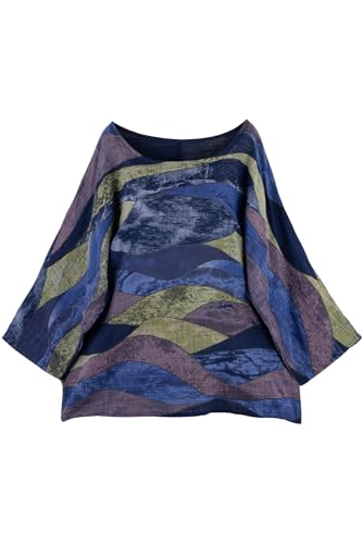 Shirt Oberteil Halbarm Edel Damen Baumwolle viele Farben One Size 40-44 dunkelblau von Cara Mia