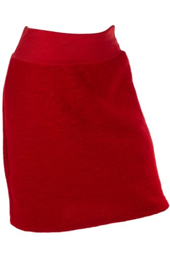 Woll-Rock Damen Kurz Stretch-Bund Winter Viele Farben One Size 40-42 rot2 von Cara Mia