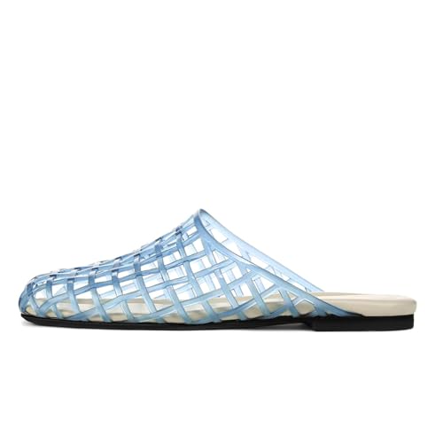 Caradise Jelly Slides Schuhe für Damen, zum Reinschlüpfen, durchsichtiges Netzgewebe, flache Schuhe, geschlossene Zehen, Geleesandalen, Pantoletten, bequeme Sommerhausschuhe, Blau, 37.5 EU Caradise Jelly Slides Schuhe für Damen, zum Reinschlüpfen, durchsichtiges Netzgewebe, flache Schuhe, geschlossene Zehen, Geleesandalen, Pantoletten, bequeme Sommerhausschuhe, Blau, 37.5 EU von Caradise