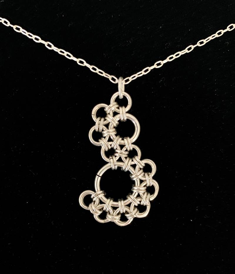 Stepping Stones Halskette, Silber Chainmaille Halskette von CarastoneDesigns