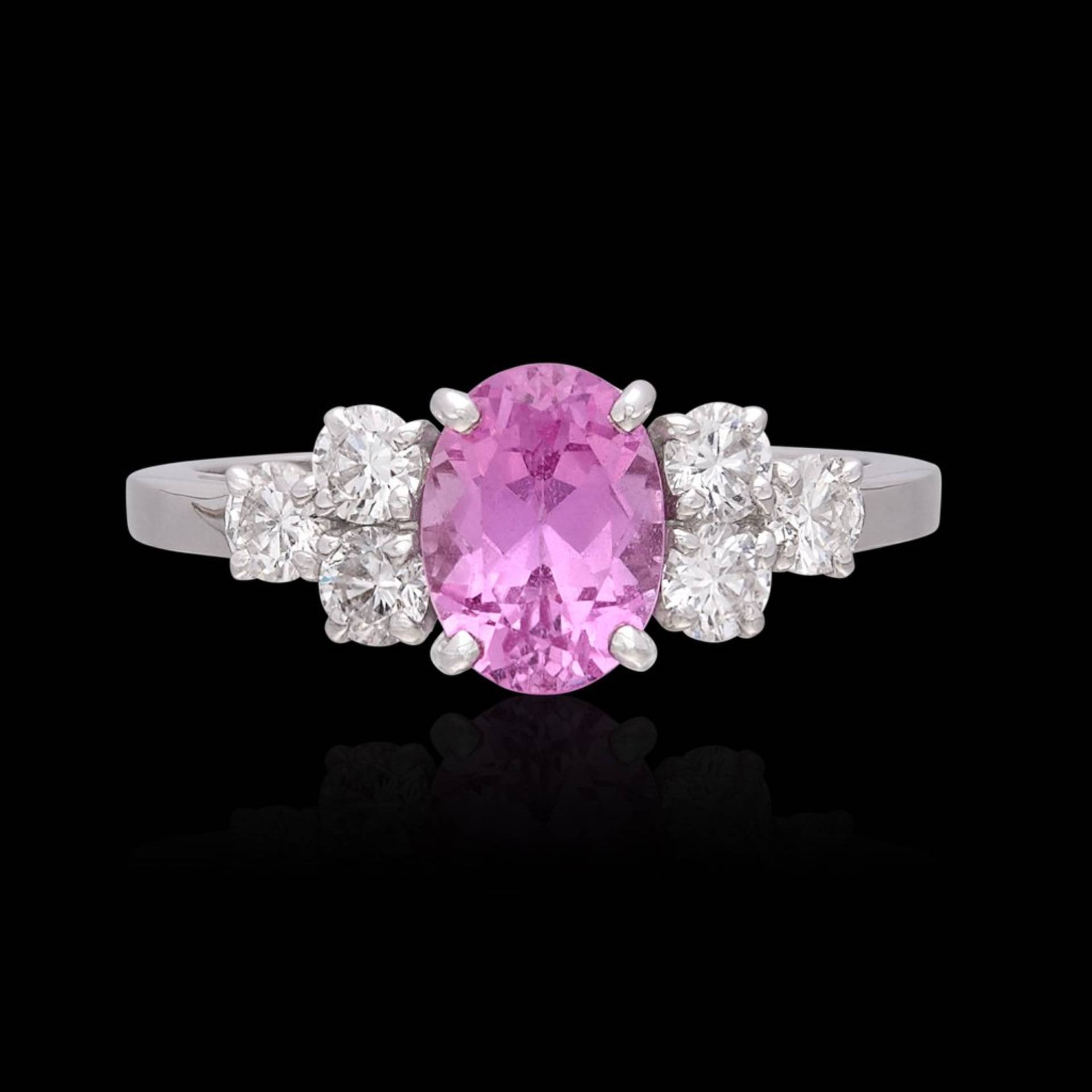 1Ct Oval Geschliffener Pink Saphir Verlobungsring, Ehering, Einzigartiger Vintage Art Deco Diamant Halo von CaratDrive