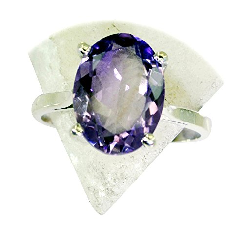 CaratYogi Natürlicher Amethyst Edelstein 925 Silber Ring Für Frauen Ovale Form Design Größe 52 (16.6) von CaratYogi