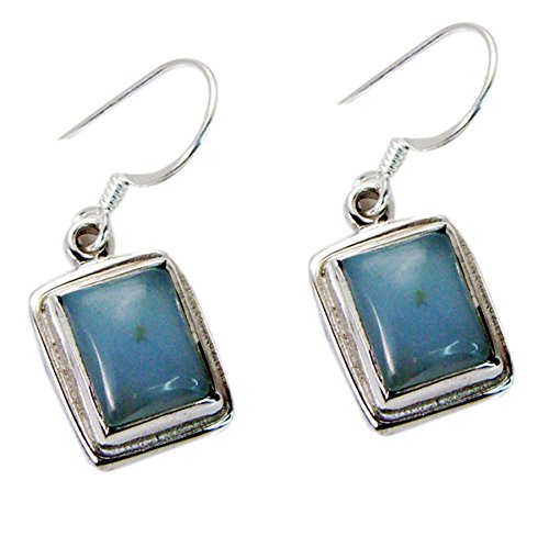 caratyogi blau Chalcedon Edelstein Sterling Silber Ohrring für Frauen L von CaratYogi