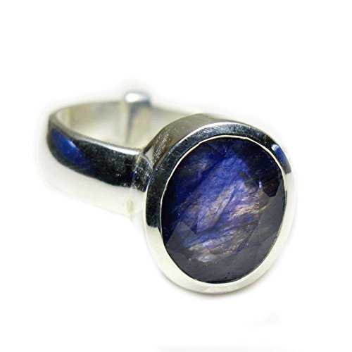 caratyogi blau Saphir Neelam Kopfteil Ring NATURAL 4 Karat verstellbar Astro in 925 Sterling Silber von CaratYogi