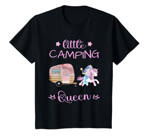Little Camping Queen – Einhorn Meerjungfrau Wohnwagen Mädchen T-Shirt von Caravan vacation summer unicorns camper holiday