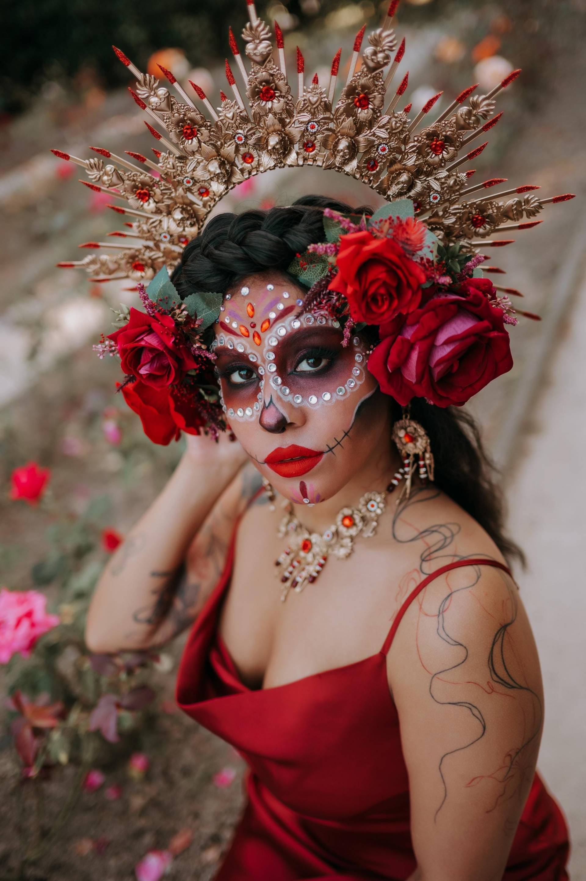 La Catrina Ohrringe Floral Schädel Schmuck Mexikaner Dia De Los Muertos Statement Bunte Halloween Kostüm La Catrina Ohrringe Floral Schädel Schmuck Mexikaner Dia De Los Muertos Statement Bunte Halloween Kostüm von CarbickovaCrowns