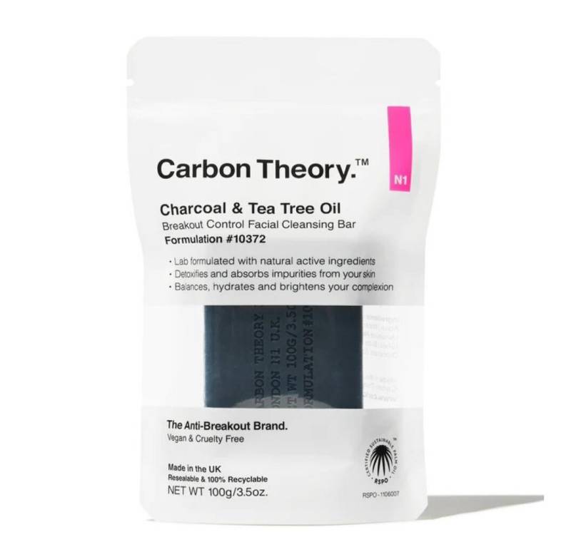 Carbon Theory Körperpflegemittel Charcoal & Teebaumöl Breakout Control Gesichtsreinigungsriegel 100 g von Carbon Theory