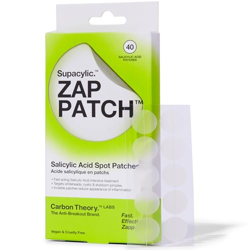 Carbon Theory Supacylic Zap Patch - 40 x Pickelpflaster - Spot Treatment - Whitehead Remover und Blemish Patches - Vegan Spot Patches von Carbon Theory