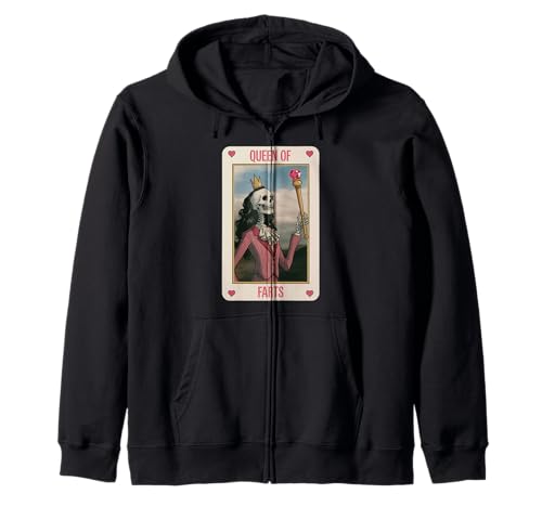 Lustiges Skelett Spruch Königin der Fürze Humor Witz Frauen Männer Kapuzenjacke von Card Game Lovers Poker Meme Gag Skeleton Fans