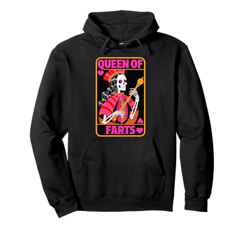 Lustiges Skelett Spruch Königin der Fürze Humor Witz Frauen Männer Pullover Hoodie von Card Game Lovers Poker Meme Gag Skeleton Fans