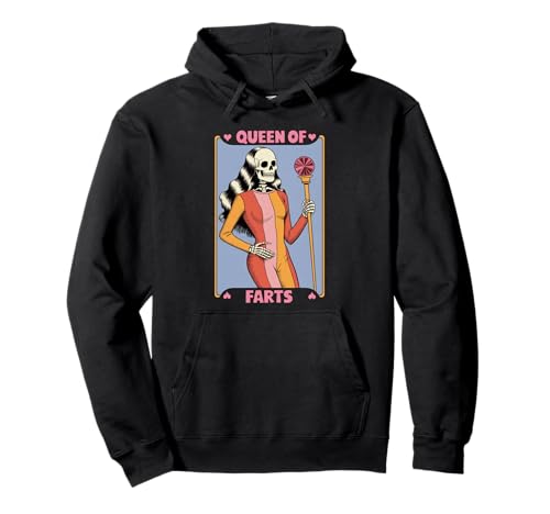 Lustiges Skelett Spruch Königin der Fürze Humor Witz Frauen Männer Pullover Hoodie von Card Game Lovers Poker Meme Gag Skeleton Fans