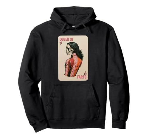 Lustiges Skelett Spruch Königin der Fürze Humor Witz Frauen Männer Pullover Hoodie von Card Game Lovers Poker Meme Gag Skeleton Fans