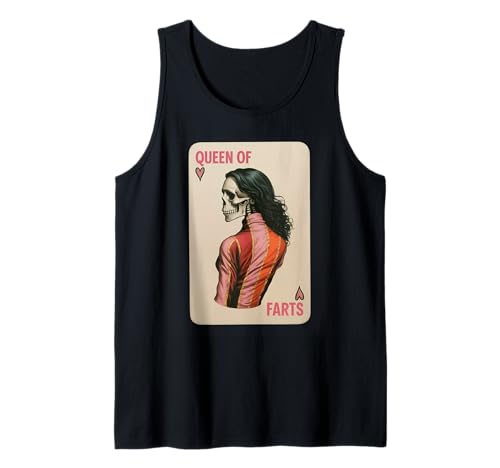 Lustiges Skelett Spruch Königin der Fürze Humor Witz Frauen Männer Tank Top von Card Game Lovers Poker Meme Gag Skeleton Fans