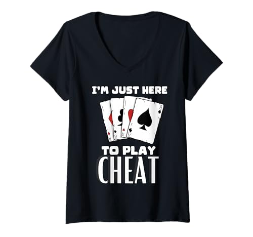 Damen Ich Bin Hier, um Cheat zu Spielen T-Shirt mit V-Ausschnitt Damen Ich Bin Hier, um Cheat zu Spielen T-Shirt mit V-Ausschnitt von Card Game Tees