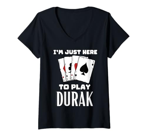 Damen Ich Bin Hier, um Durak zu Spielen T-Shirt mit V-Ausschnitt Damen Ich Bin Hier, um Durak zu Spielen T-Shirt mit V-Ausschnitt von Card Game Tees