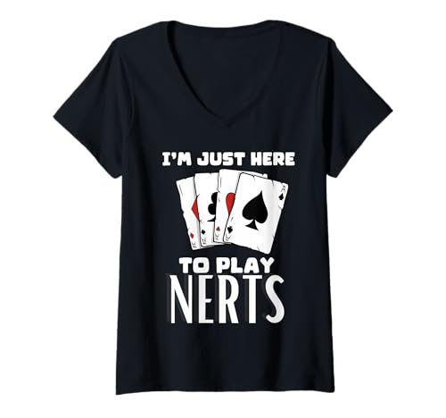 Damen Ich Bin Hier, um Nerts zu Spielen T-Shirt mit V-Ausschnitt Damen Ich Bin Hier, um Nerts zu Spielen T-Shirt mit V-Ausschnitt von Card Game Tees