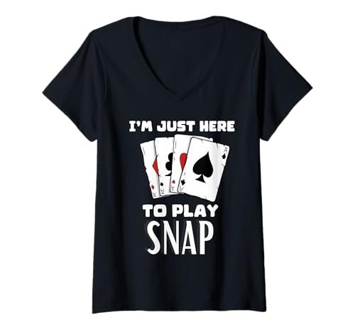 Damen Ich Bin Hier, um Snap zu Spielen T-Shirt mit V-Ausschnitt Damen Ich Bin Hier, um Snap zu Spielen T-Shirt mit V-Ausschnitt von Card Game Tees