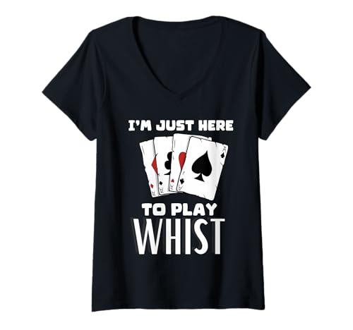 Damen Ich Bin Hier, um Whist zu Spielen T-Shirt mit V-Ausschnitt Damen Ich Bin Hier, um Whist zu Spielen T-Shirt mit V-Ausschnitt von Card Game Tees
