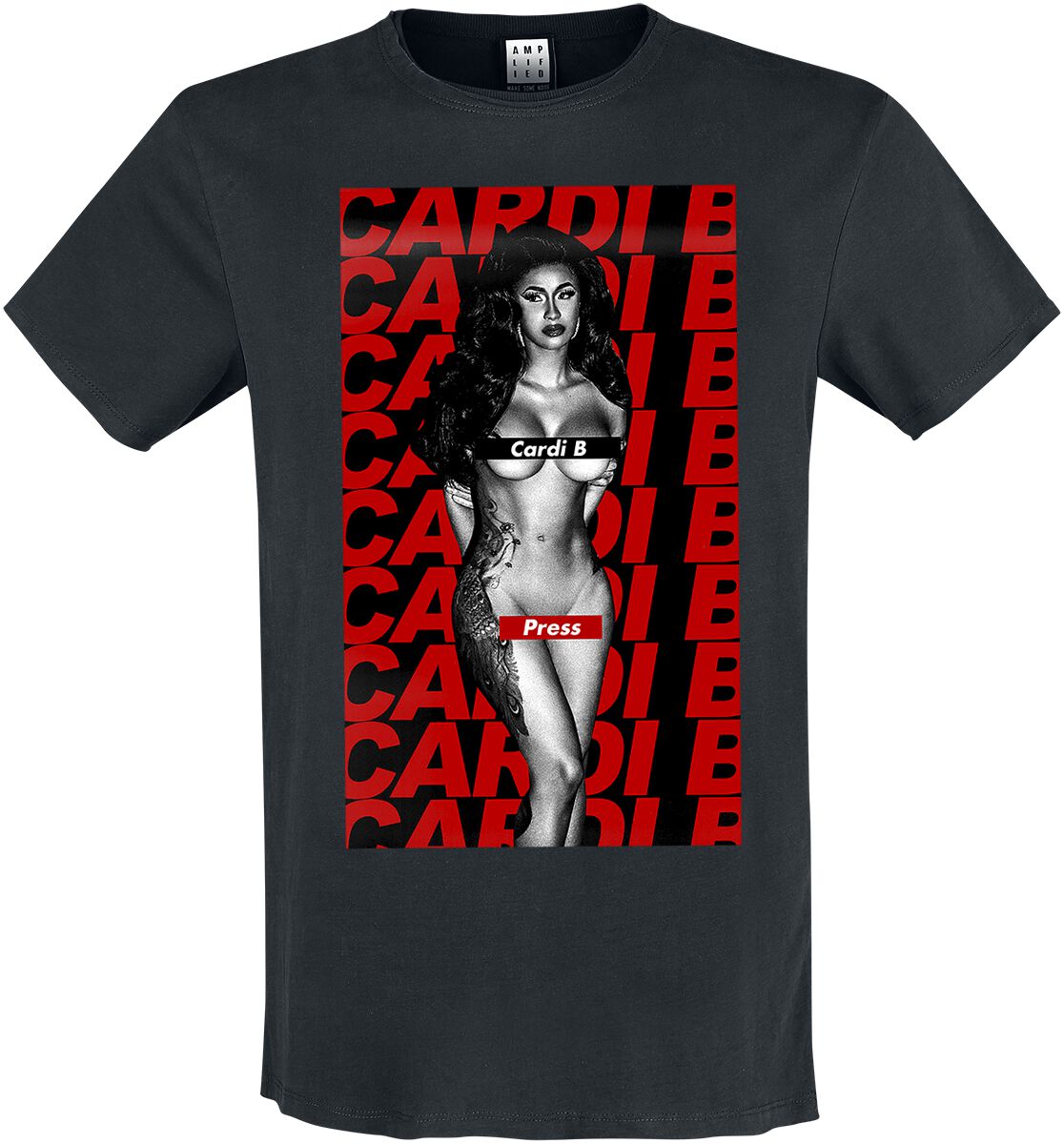 Cardi B T-Shirt - Amplified Collection - Press - S bis XXL - für Männer - Größe L - schwarz  - Lizenziertes Merchandise! von Cardi B