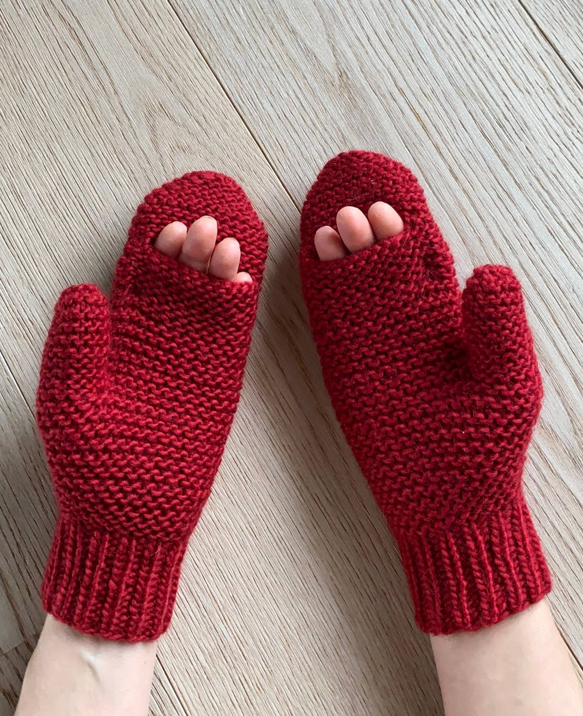 Handgestrickte Handschuhe Wollstrickhandschuhe Rote Strickhandschuhe Armstulpen Frauen Winter Wollhandschuhe von CardiGannaS