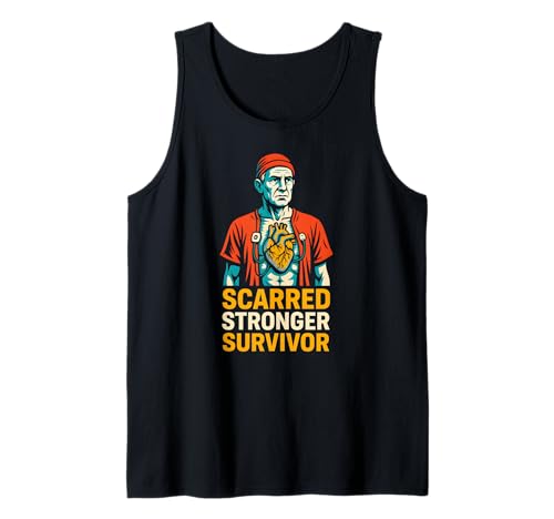 Heart Attack Herren Scarred Stronger Survivor Chirurgie Recovery Tank Top von Cardiac Crew Hospital Patient Surgery Recovery