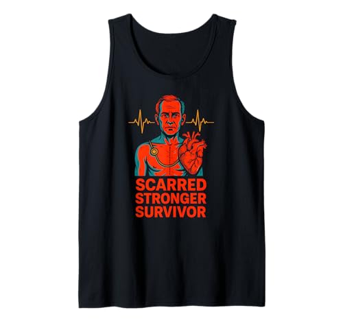 Heart Attack Herren Scarred Stronger Survivor Chirurgie Recovery Tank Top von Cardiac Crew Hospital Patient Surgery Recovery