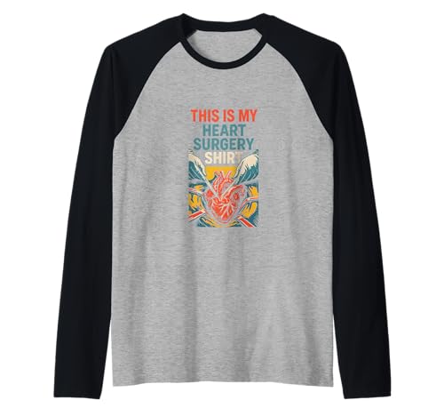 Heart This is My Heart OP-Shirt Fun Get Well für Herren Raglan von Cardiac Crew Hospital Patient Surgery Recovery