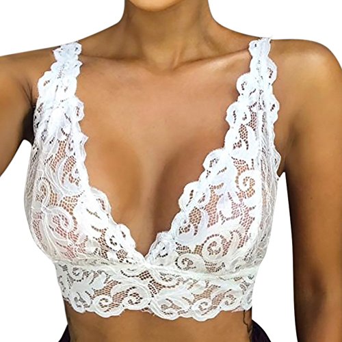 Cardith BH Push Up Bustier Damen Spitze Soft Durchsichtiger BHS RüCkenfrei Blumen Dessous GroßE GrößEn UnterwäSche Hipster Mesh Lingerie Ouvert ReizwäSche von Cardith