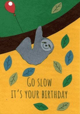 Eco & Fair - Geburtstagskarte - Sloth Birthday - Cards from Africa von Cards from Africa