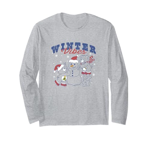 Care Bears Christmas Winter Vibes Building A Snow Man Logo Langarmshirt von Care Bears