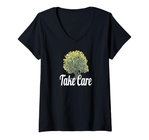 Damen Vorsicht T-Shirt mit V-Ausschnitt Damen Vorsicht T-Shirt mit V-Ausschnitt von Care and Love Design Co.
