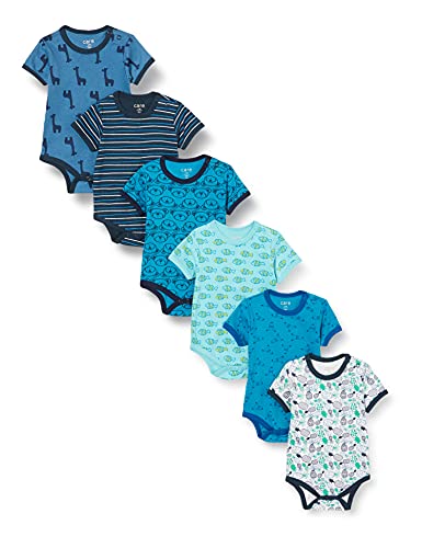 Care Baby Body Kurzarm, 6er Pack Dress Blues (772), 62 von Care