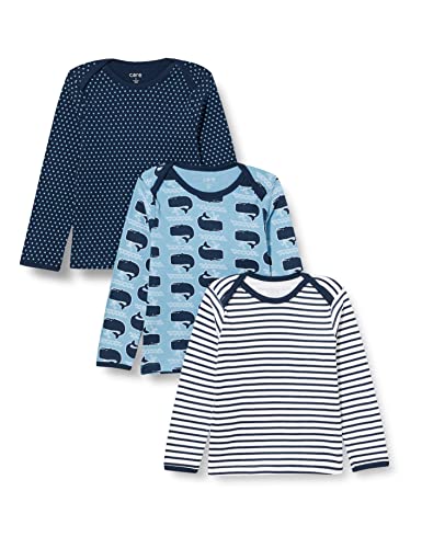 Care Baby Langarmshirts aus weicher gerippter Baumwolle, 3er Pack Deep Skye Blue (720), 50 von Care