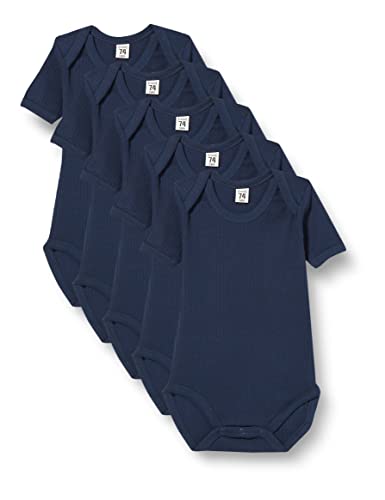 Care Baby Body Kurzarm aus gerippter Baumwolle, 5er Pack Dress Blues (772), 62 von Care