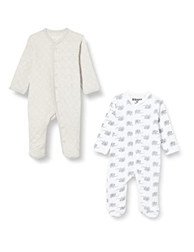 HIKARO Baby Sleepsuits with Long Sleeves and Feet, Light Grey (142), 2-3 Months von HIKARO