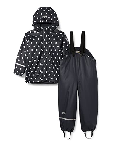 CareTec Baby und Kinder Regenjacke und Regenhose mit Fleece Futter im Set, Dark Navy (778 - 4003), 116 von CareTec