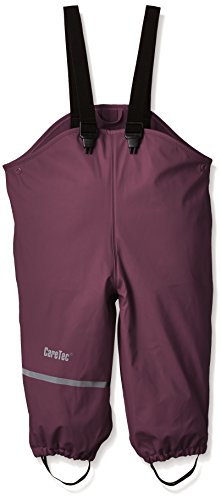 CareTec Unisex Kinder Rain Overall - Pu W. Fleece Regenhose, Grape Wine (657), 92 EU von CareTec