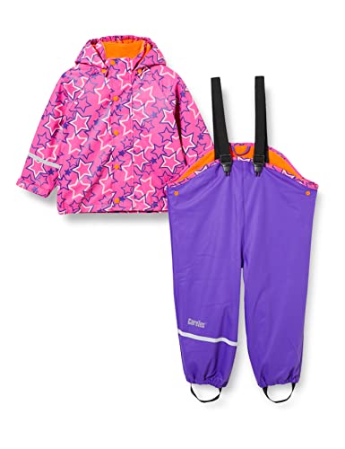 CareTec Baby und Kinder Regenjacke und Regenhose mit Fleece Futter im Set, Purple (633), 92 von CareTec