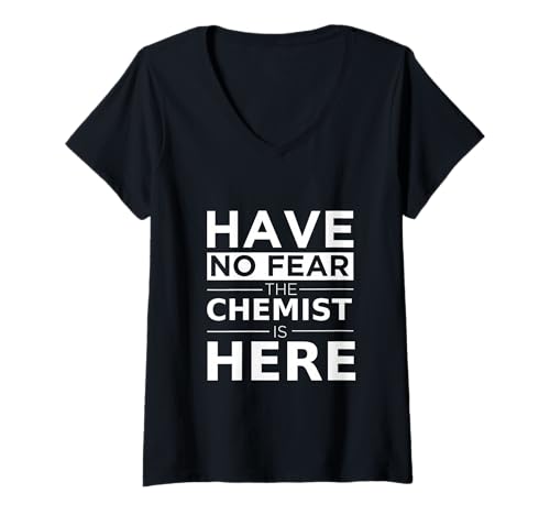 Damen Have No Fear Chemist is Here Lustiges Geschenk Arbeit Humor Job Pride T-Shirt mit V-Ausschnitt Damen Have No Fear Chemist is Here Lustiges Geschenk Arbeit Humor Job Pride T-Shirt mit V-Ausschnitt von Career Pride Designs