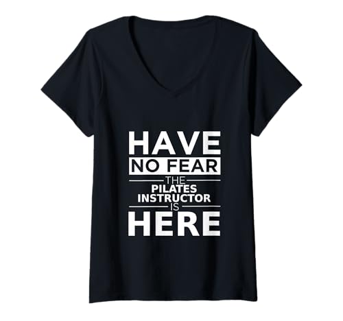 Damen Have No Fear Pilates Instructor is Here Lustiges Geschenk Arbeit Job T-Shirt mit V-Ausschnitt Damen Have No Fear Pilates Instructor is Here Lustiges Geschenk Arbeit Job T-Shirt mit V-Ausschnitt von Career Pride Designs