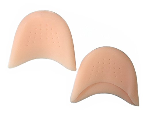 CareforYou® 1 Paar professionelle weiche Kieselgel Ballett-Tänzerin Spitzenschuhe Pads Zehenschutz Kappe Abdeckung Kissen mit atmungsaktivem Loch Schmerzlinderung Härtegrad 10 (Haut) von CareforYou